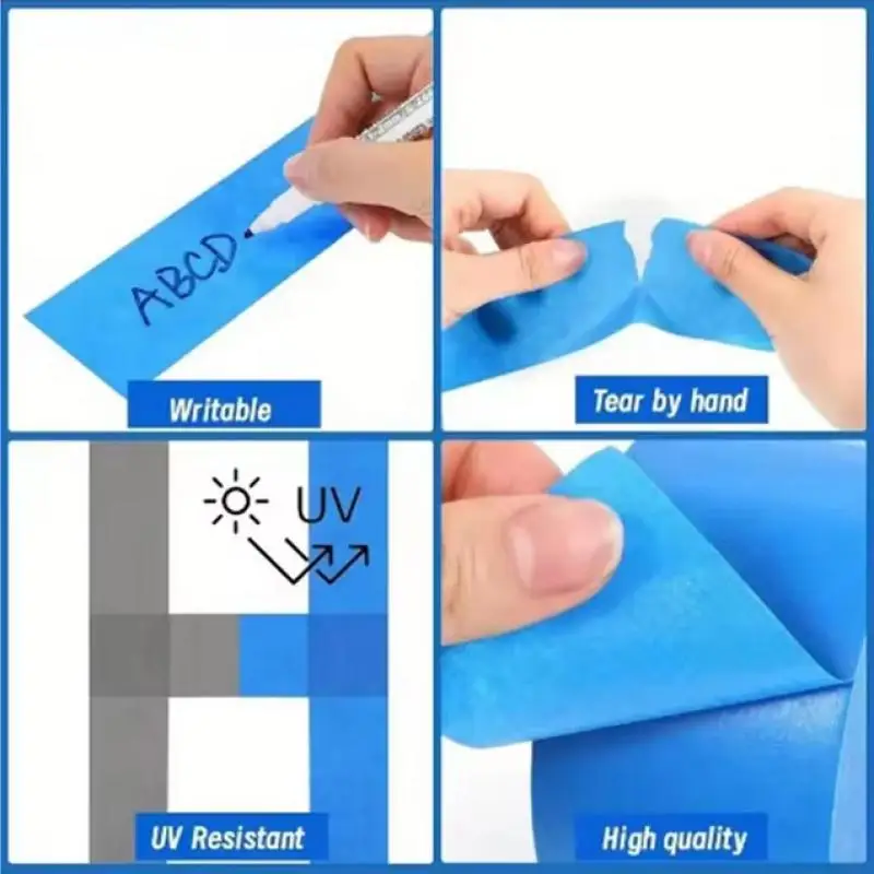 شريط لاصق قشر نظيف للرسامين الأزرق بطول 20 مترًا، لوحة يدوية، ورق رسام ديكور حرفي للأغراض العامة