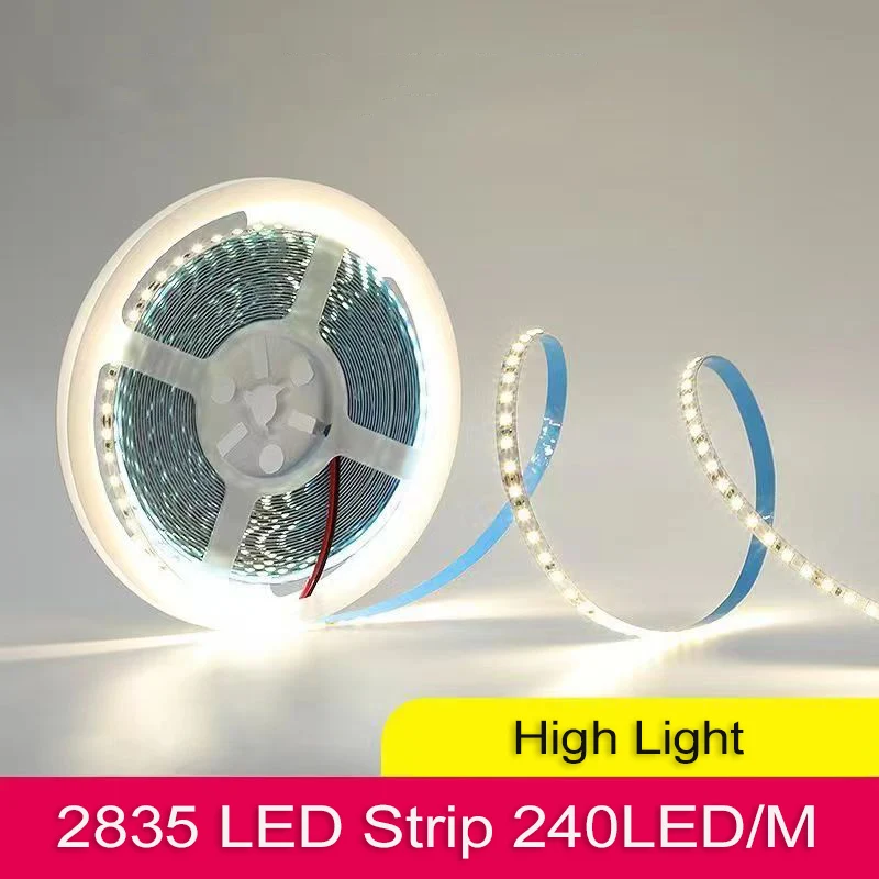 DC 12V 24V LED Strip SMD 2835 240LEDs/M 10mm PCB LED Strip Tape Lights Flexible Not-Waterproof IP20