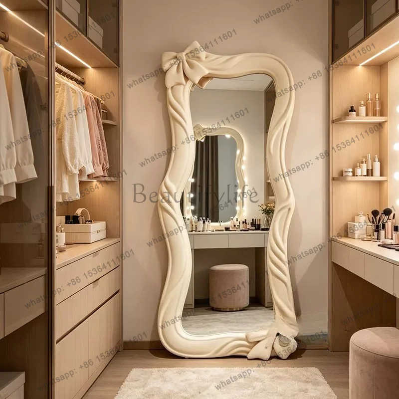 LJY Nordic Big Decorative Mirrors Aesthetic Apartment Square Standing Mirrors Full Body Living Room Specchi Decorativi Home Deco