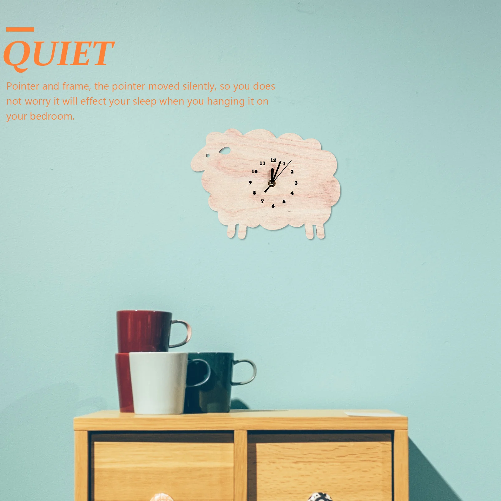 

Silent Hanging White Operated Decorative Bedroom Wall Cartoon Animal Clock For Room Non-Alkaline Not