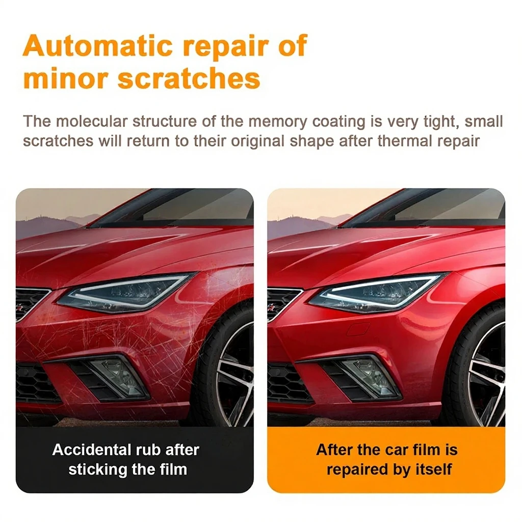 Für Seat Cupra Ibiza 2018-2025 Auto Rückspiegel Scheinwerfer BC-Säulen Transparente TPU-Folie Kratzfester Schutzaufkleber Klare Folie – Detail 2