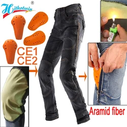 Hithotwin Kevlar Motorcycle Jeans Motocross Riding Trousers Aramid Protection Pants Leisure Riding Gear