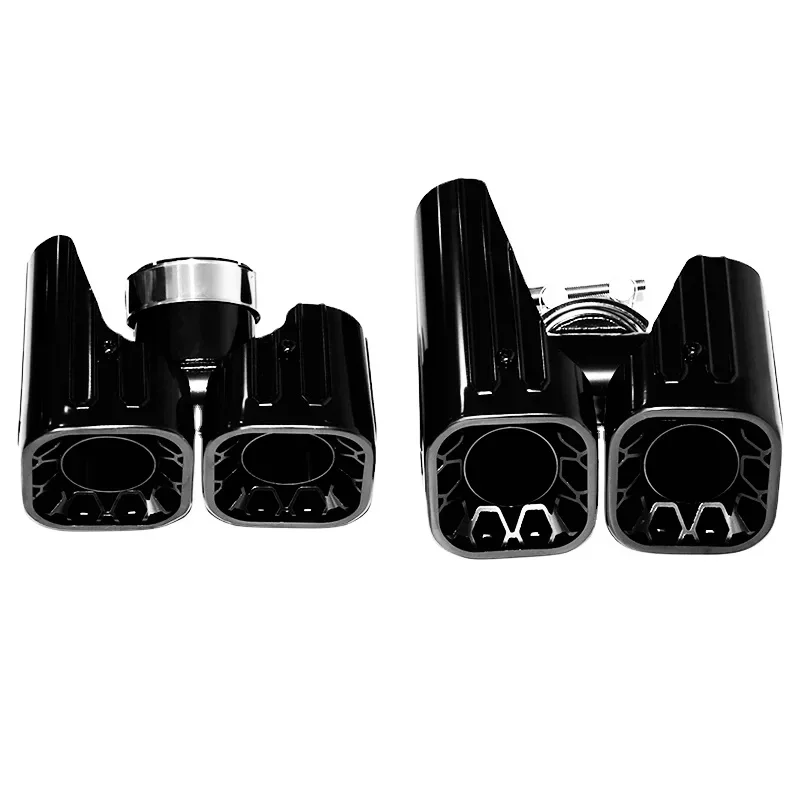 

For 20-24 Land Rover Defender 90 110 130 tailpipe Muffler tip upgrade carbon fibre black square quad outlet exhaust pipe