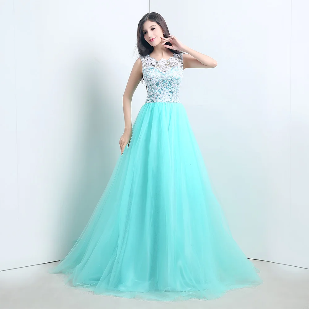 

Graceful Pleats Lace Buttons Evening Dresses Exquisite A-Line Crew Neck Organza Sleeveless Prom Gowns فساتين سهره نسائيه فخمة