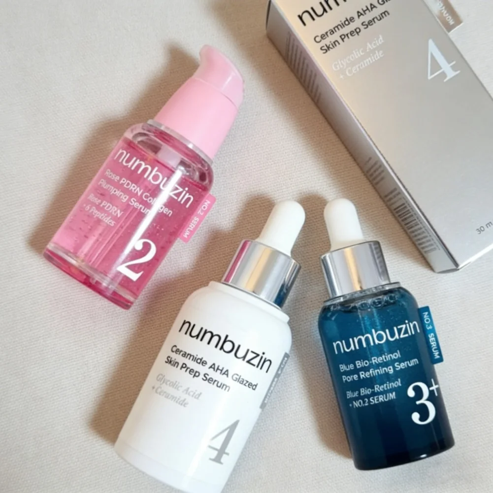 no3-soro-de-refinacao-de-poros-de-bio-retinol-azul-no4-ceramida-aha-soro-de-preparacao-de-pele-vitrificada-Acido-glicolico-no2-rosa-pdrn-essencia-de-colageno