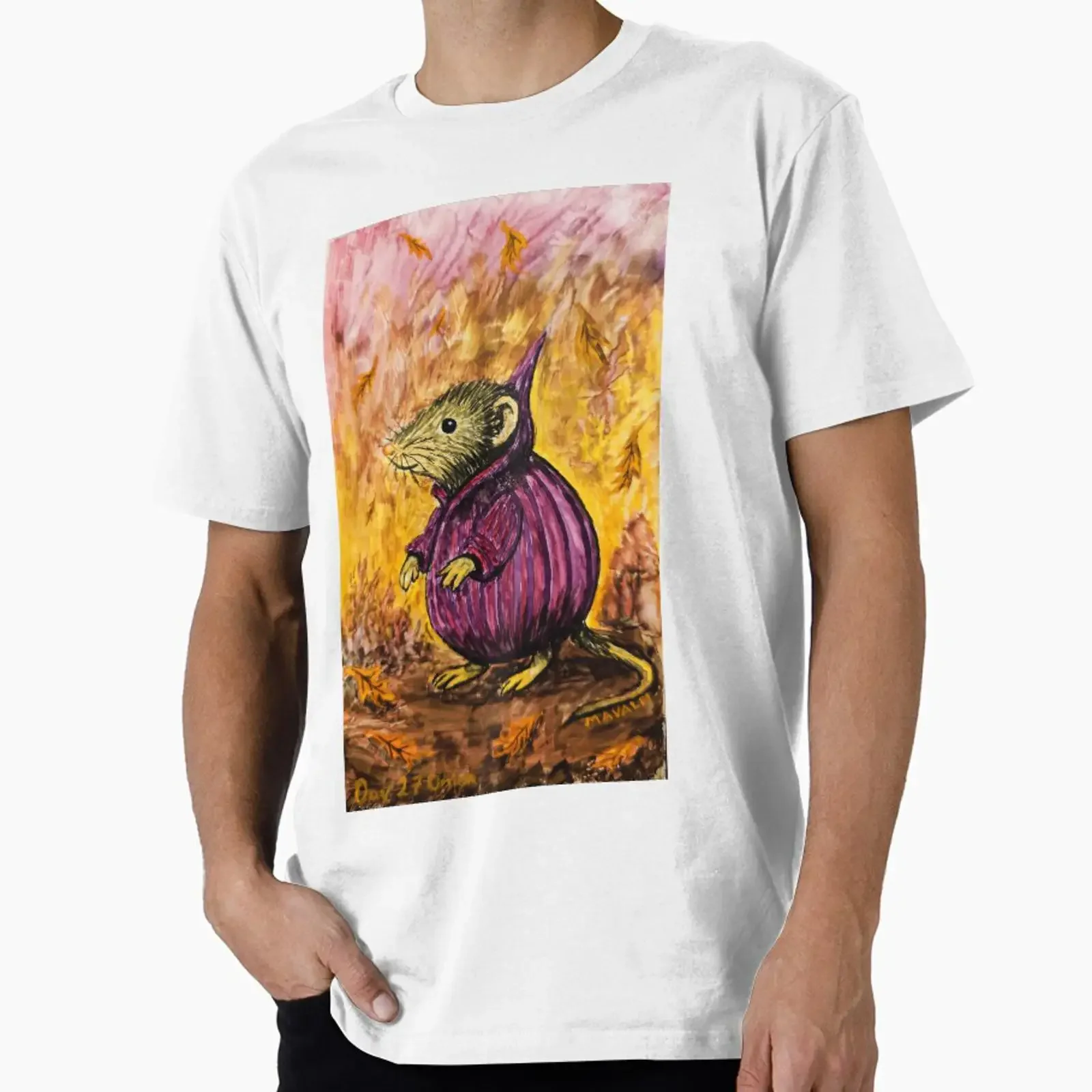 The Onion Traveler designed and sold by MAVALFI vintage Washed Slightly fashion homme streetwear Top For Everyday Wear Soft