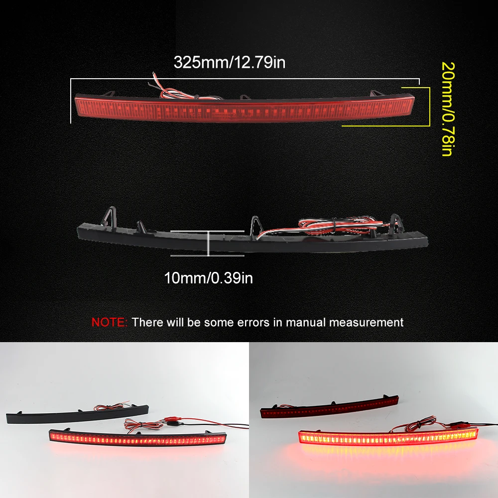 2xSmoked/Red Lens Red LED Car Rear Bumper Reflector Lights For 2014-2019 Chevrolet Corvette C7 Brake Tail Lights Rear Fog Lights