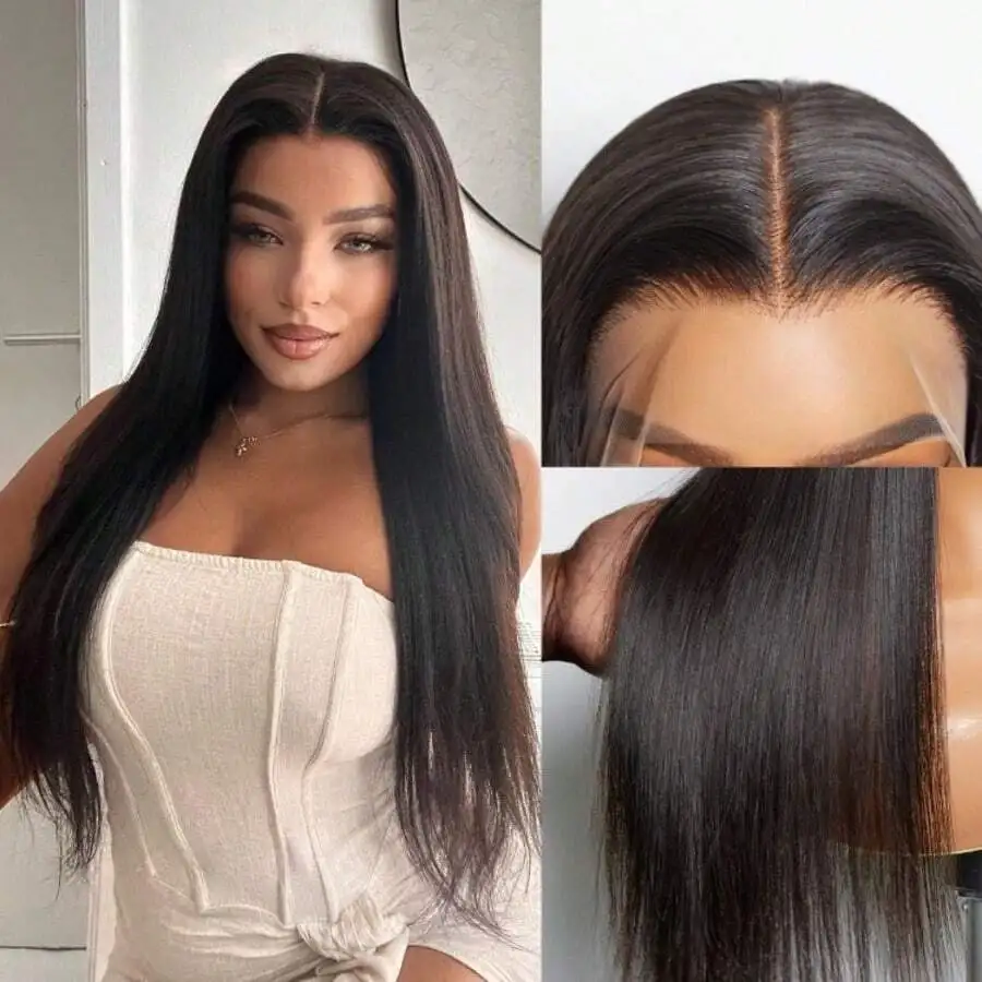 

30 Inch 13x6 HD Lace Front Wigs Human Hair 250 Density Straight Pre Plucked Frontal Wig Natural Hairline For Women