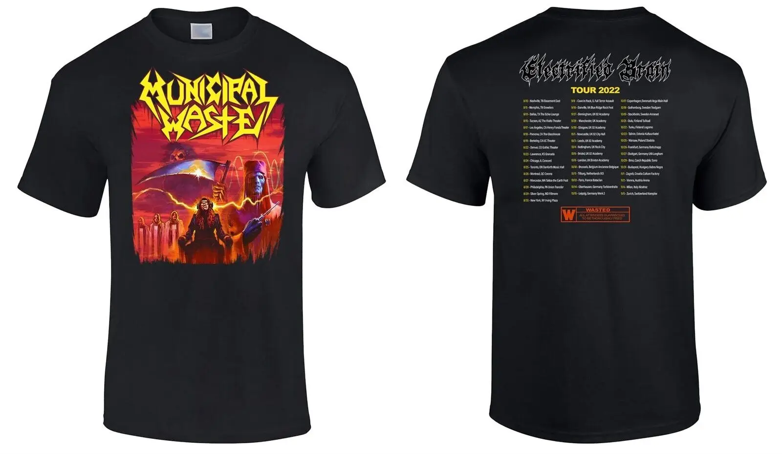 MUNICIPAL WASTE cd lgo Electrified Brain REAPER Official TOUR SHIRT MED new