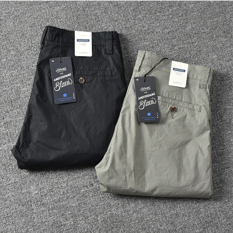 

Summer Thin Qui Dry Lightweight Comfortable CHINO Slim Straight Briti Busin Retro Men's Casual Pants Long Trousers