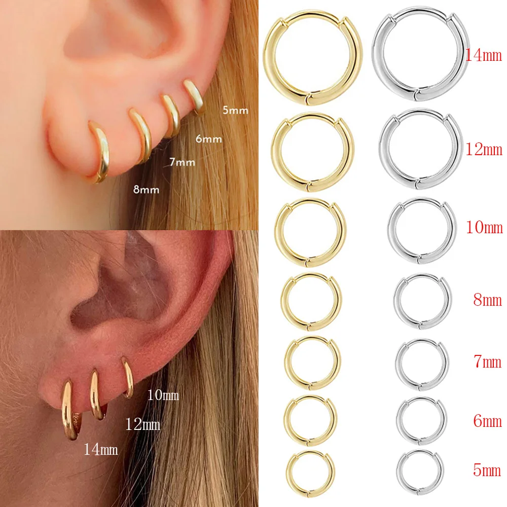 18G Small Hoop Earrings for Women Tiny Cartilage Helix Daith Tragus Huggie Earrings for Men Piercing Jewelry Sleeper Ear Hoops