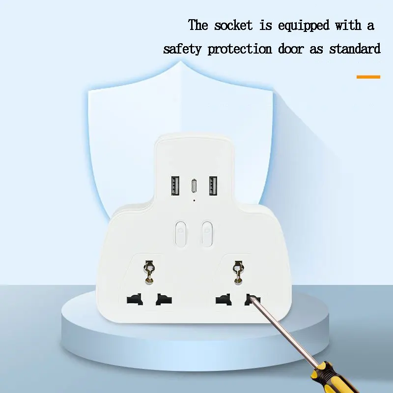 Universal Socket Without Wires, Expansion Socket, 2-Port USB Type-c British Standard Multi-Function Conversion Wireless Socket
