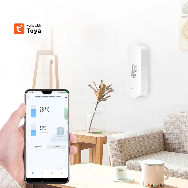 Xiaomi-Tuya WiFi Sensor Inteligente de Temperatura e Umidade, Higrômetro Interno, Termômetro, Detector, Trabalhar com Alexa, Google Home