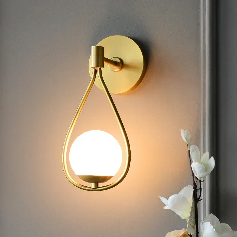 

Sconce Wall Lights Post Modern Glass Wall Lamp Living Room Bedroom Light Aisle Fashion Lamps Living Room Decoration