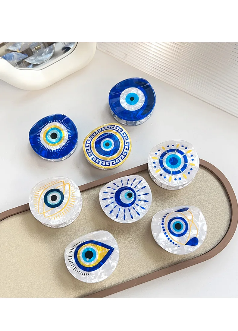 1Pcs Women's Türkiye Blue Eye Shark Clip Transparent Texture Clamping Firm Hair Clip Daily Commuting/Leisure Hair Ornament