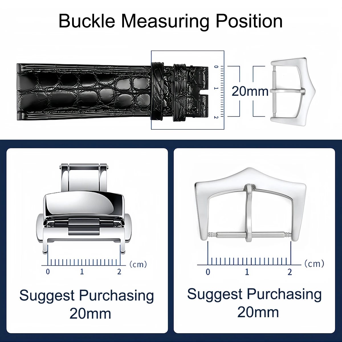 مشبك ساعة 304L الفولاذ المقاوم للصدأ الساعات زر دبوس المشبك ل حزام (استيك) ساعة استبدال مشبك 16/18/20/22 مللي متر ساعة اكسسوارات #3