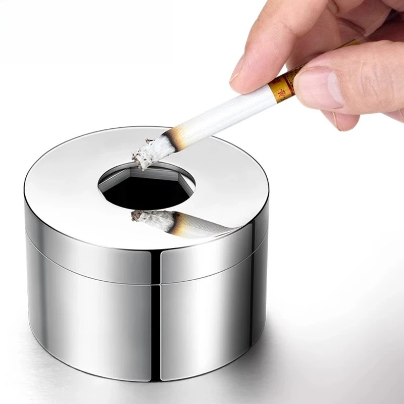 

Creative personality trend ashtray stainless steel closed cover