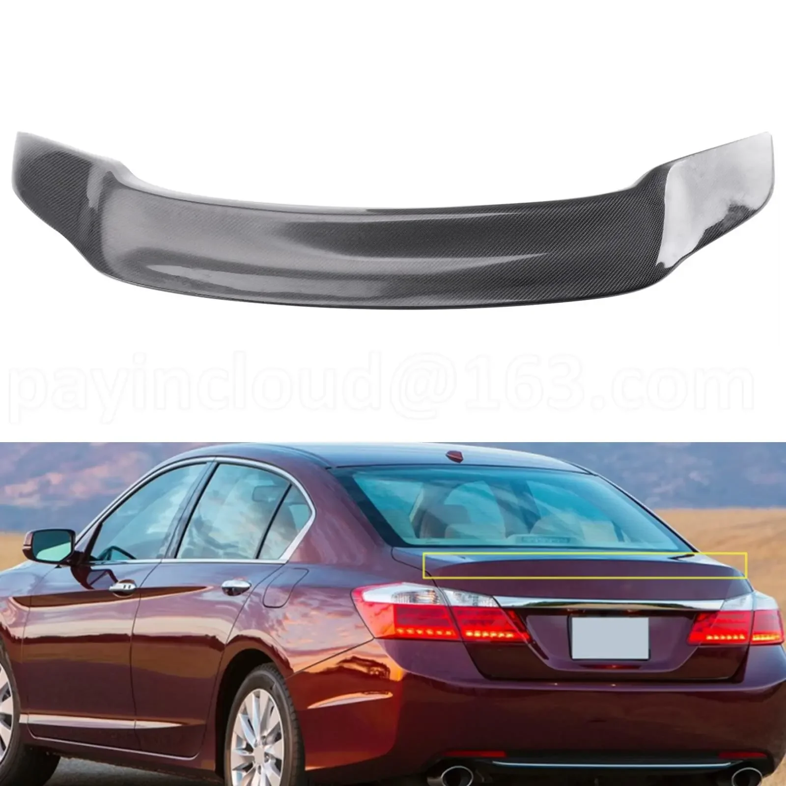 

Rear Spoiler Trunk Wing Fit for Trunk Lid Spoiler Carbon Fiber