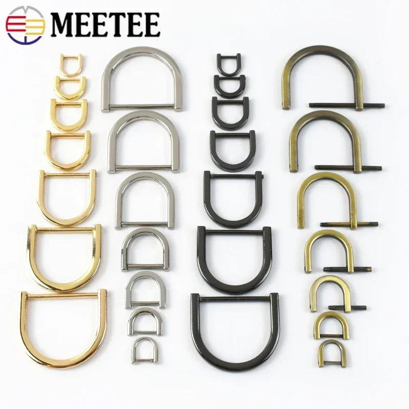 5/10Pcs 10-38mm Metal D Ring Buckle Detachable Screw Clasp DIY Bag Strap Hang Hook Belt Buckles Keyring Connection Accessories