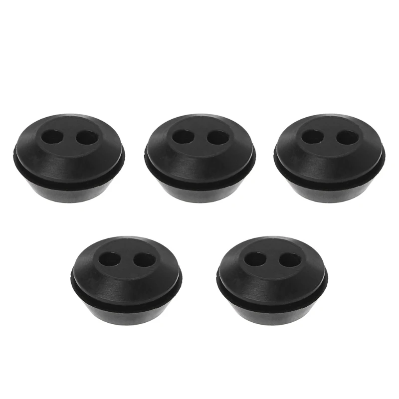 F92C 5PCS แปรงคัตเตอร์หญ้าตัดหญ้าท่อน้ำมันเชื้อเพลิงเครื่องซักผ้า grommet ที่มี 2 หลุม