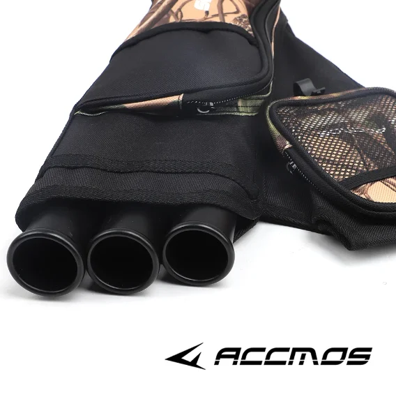 ACCMOS 3 Tubes Arrow Quiver for Archery Hunting Arrows Holder Bag with Adjustable Strap