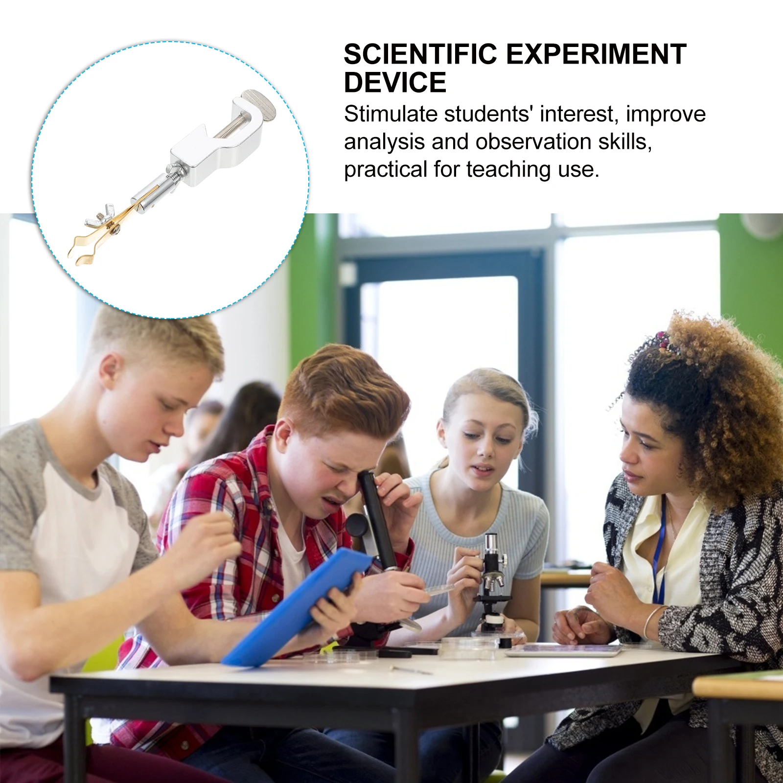 

Scientific Experiment Thermometer Clamp Fixing Clip Lab Teaching Equipment Adjustable Straight Titration Stand Accessory