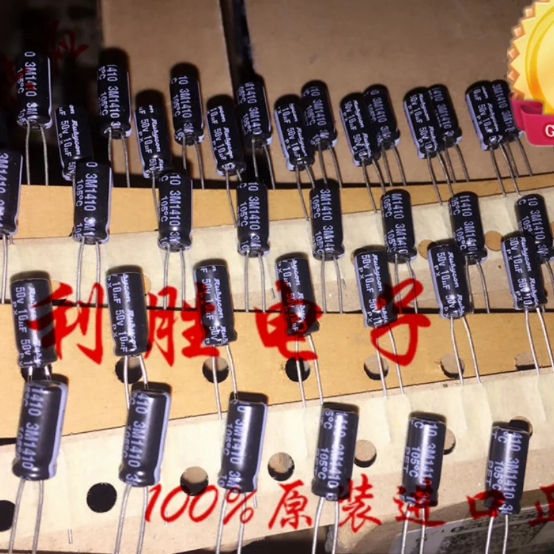 RubyCON capacitor rubycon, 50v, 10uf, 5x11, 50 peças