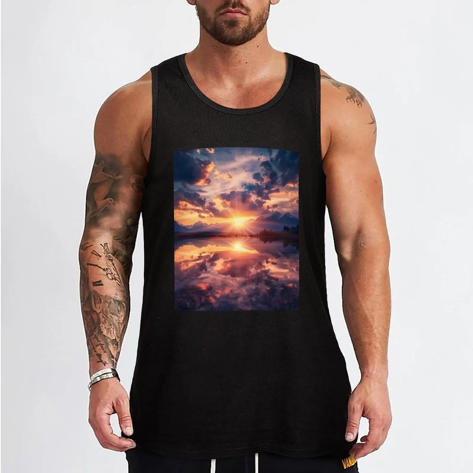 Sunrise Symphony Tank Top muscle t-shirt Men's sleeveless gym shirts