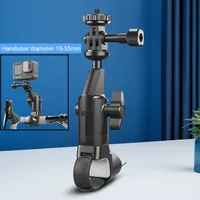 Motorcycle Bicycle Holder 360 Rotating Motorcycle Bike Camera Handlebar Stand Bracket for Insta 360 X2 X3 X4 GoPro 12 11 10 DJI