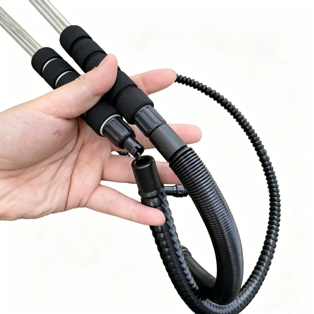 Detachable Hookah Hose Flexible Plastic Shisha Pipe with Glass Mouthpiece&Foam Handle, Washable Water Smoking Tobacco Accessory view 3