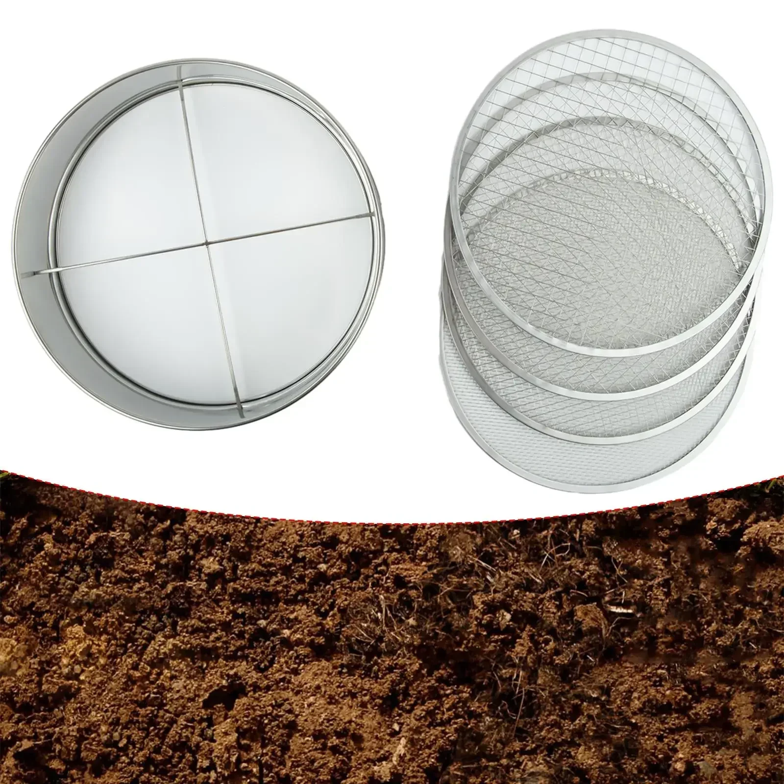 Siebmeister 5000 4in1 Garden Sieve 4 Exchangeable Sieve Inserts 3/6/9/12mm For Growing Sensitive Young Plants Or For Creating