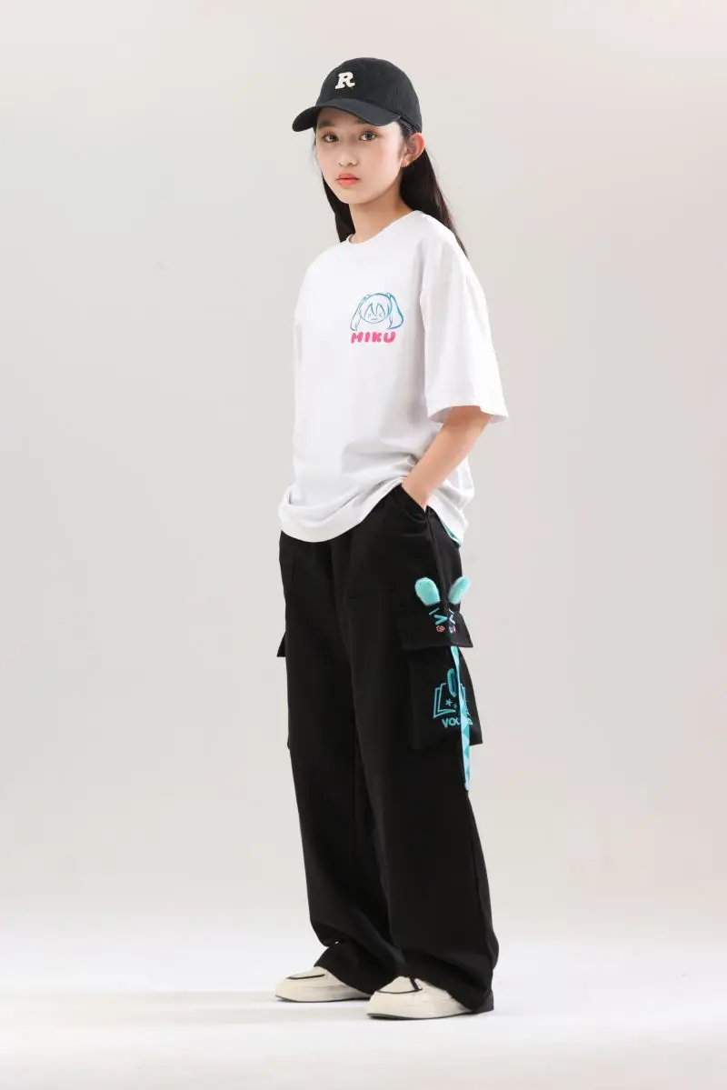 Cute Hatsune Miku Summer Multifunctional Comfortable Straight Overalls Cartoon Anime Fashionable Comfortable Casual Pants