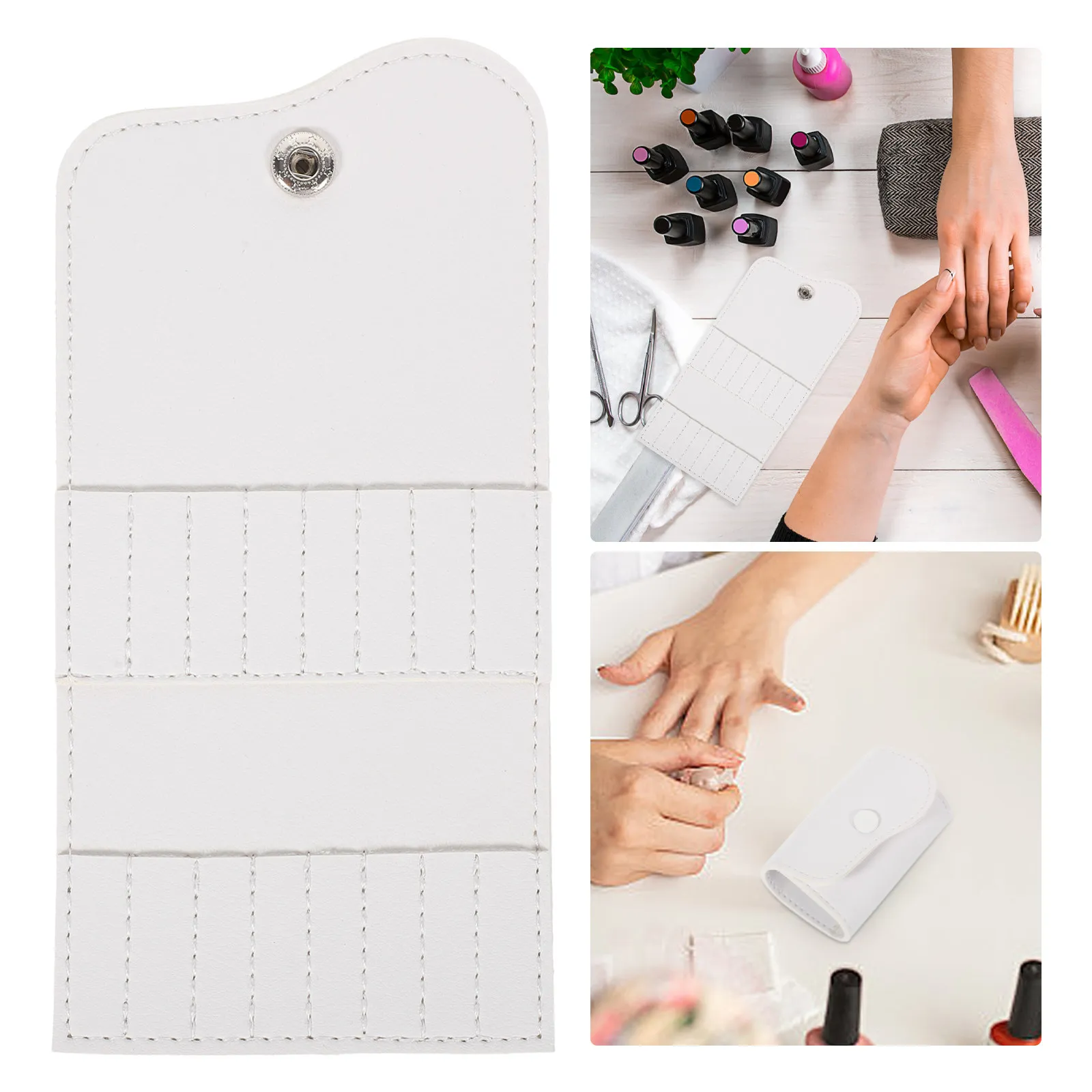 

Nail Drill Bits Holder Bag Portable Storage Organizer 16 Holes Compact Manicure Tool Holder Nail Drill Bit Organizer