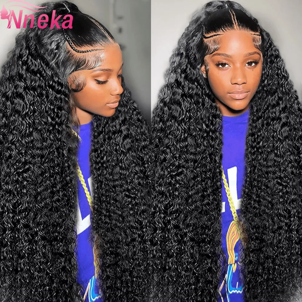 

Парик из натуральных волос Invisi Strap Deep Curly Wave 360 Full HD Lace Front, предварительно сформированный, с эффектом водной волны, 13x4 Lace Frontal, 5x5 Glueless Wig