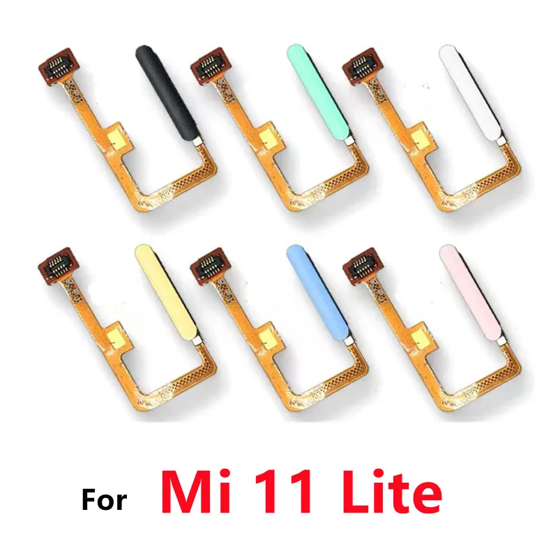 For Xiaomi Mi 11 Mi11 Lite Home Button Touch ID Fingerprint Sensor Flex Menu Buttons Scanner Connector Flex Cable