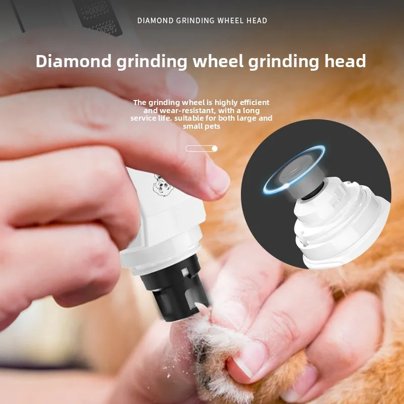 Professional Dog Nail Grinder Electric Pet Nail Trimmer Painless Paws Grooming Machine for Small Medium Large Dog Cats Low Noise