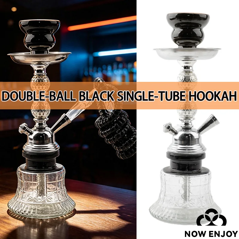 NOW ENJOY Portable Arab Single-tube Shisha Hookah Complete Suitable For Beginners Glass Water Pipe Smoking Accessories NE-77
