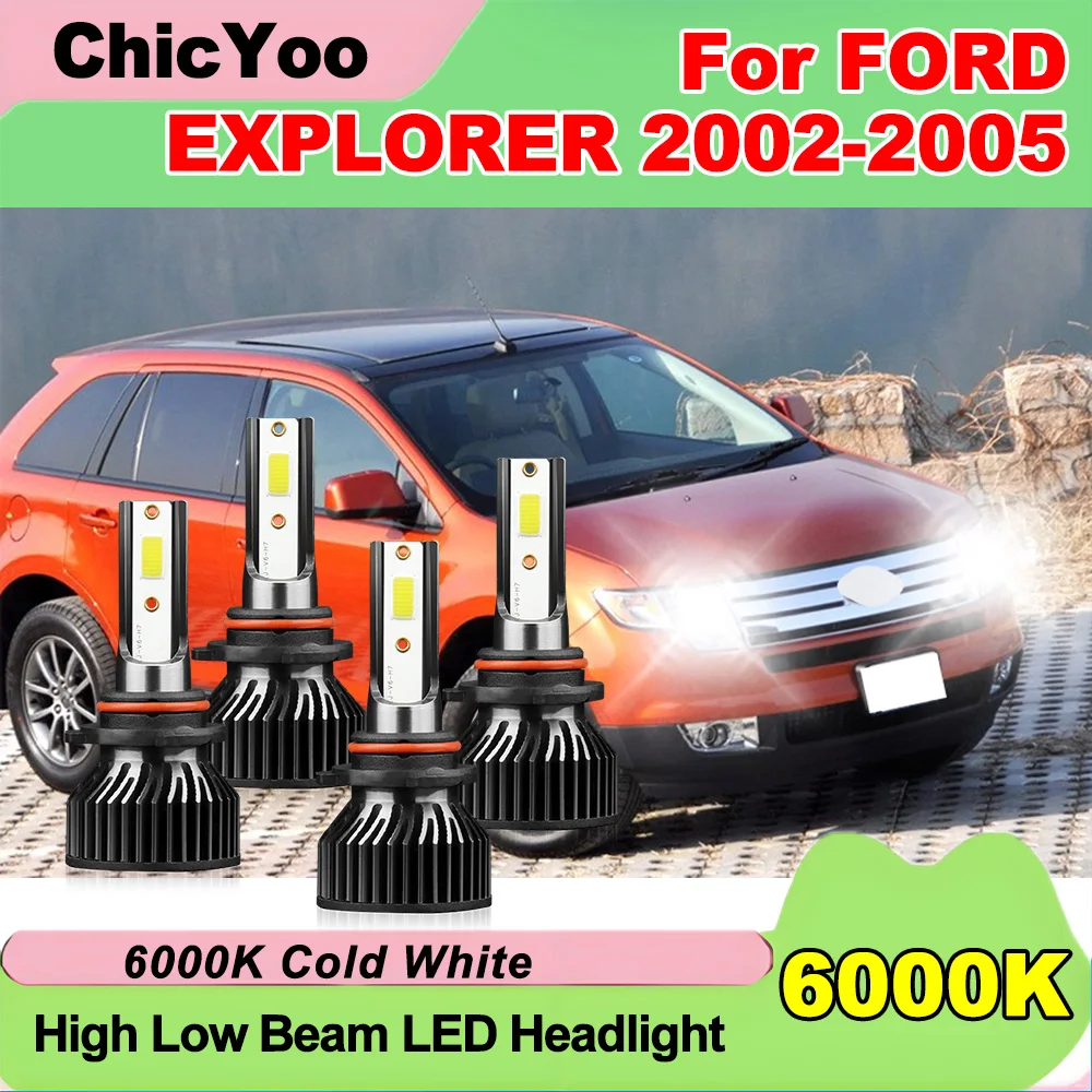 

9005 9006 High Low Beam LED Headlights 6000K 40000LM Front Car Lights Plug And Play 12V For FORD EXPLORER 2002 2003 2004 2005