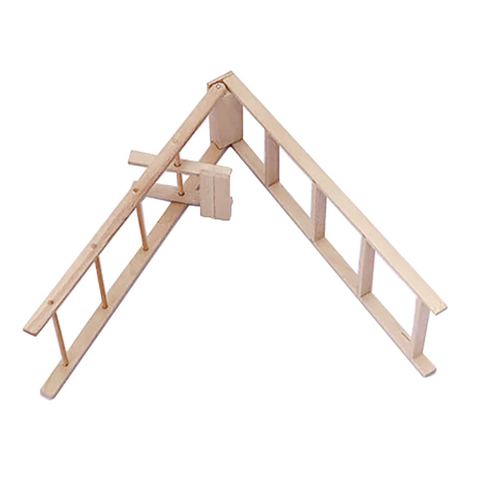 1/12 Puppenhaus Miniatur Zubehör Mini Holz Klappleiter Möbel Modell Spielzeug für Puppenhaus Dekoration