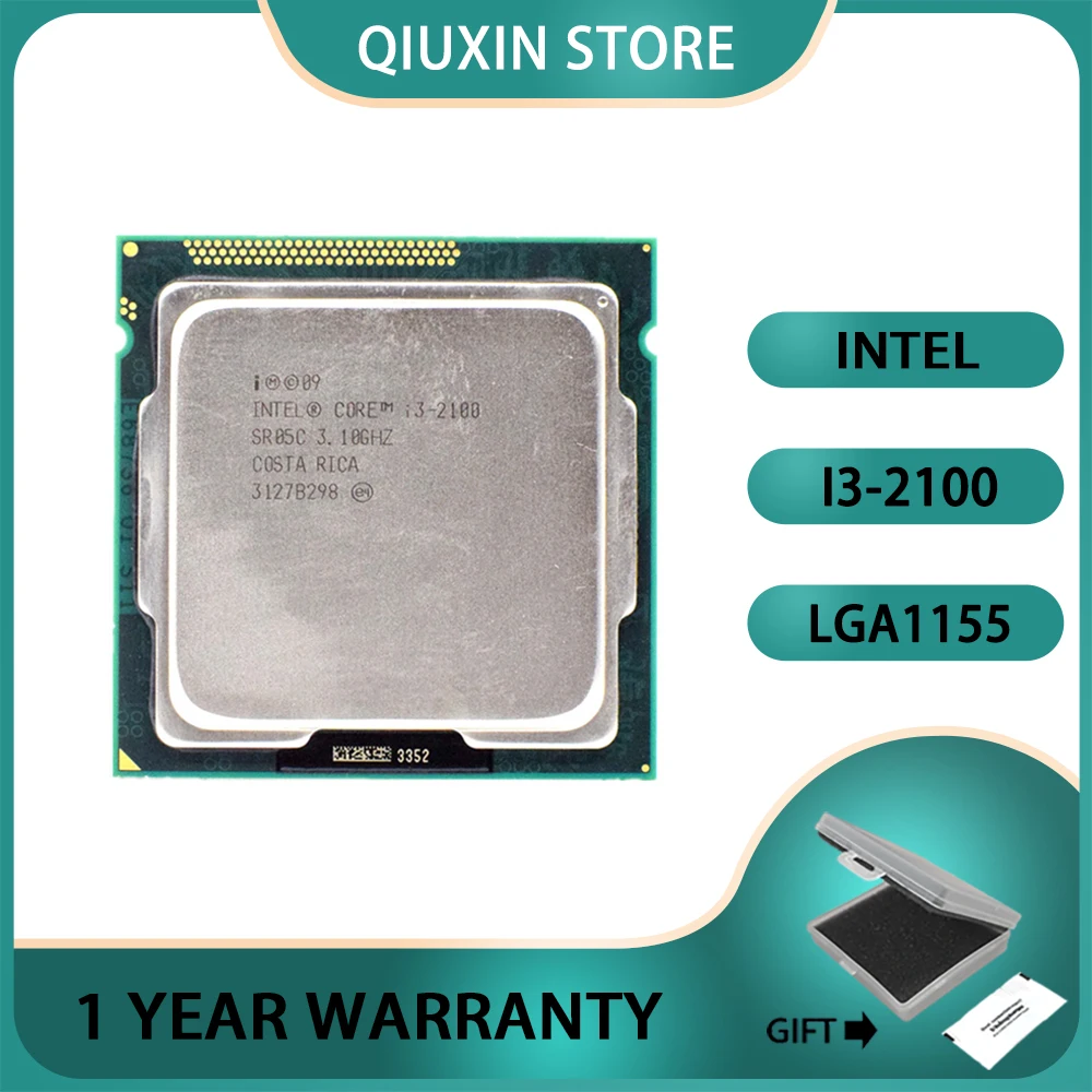 Intel Core i3-2100 CPU Processor 3M 65W LGA 1155   i3 2100 3.1 GHz Dual-Core10pcs/Lot