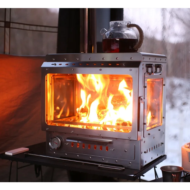 Stainless‑Steel Smokeless Tent Wood Stove Portable Outdoor Camping Heating Cooking Furnace