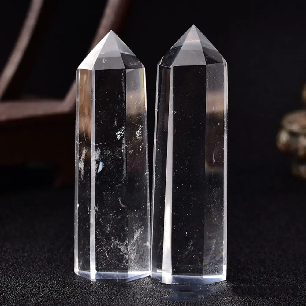 50-80mm Quartz Crystal Heal the Mind Natural Single-pointed Healing Stone Energy Column Ecological Decorations Crystal Column