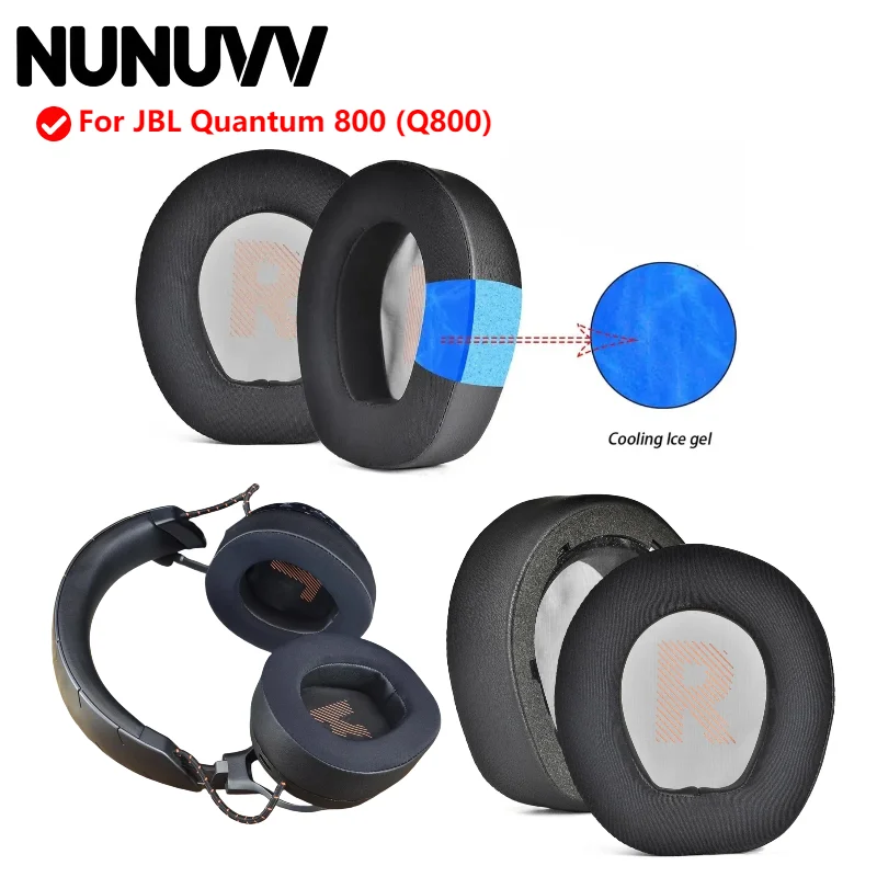 

Leather Sleeve Cooling Gel Replacement Earpad for JBL Quantum 800 (Q800) Headphone