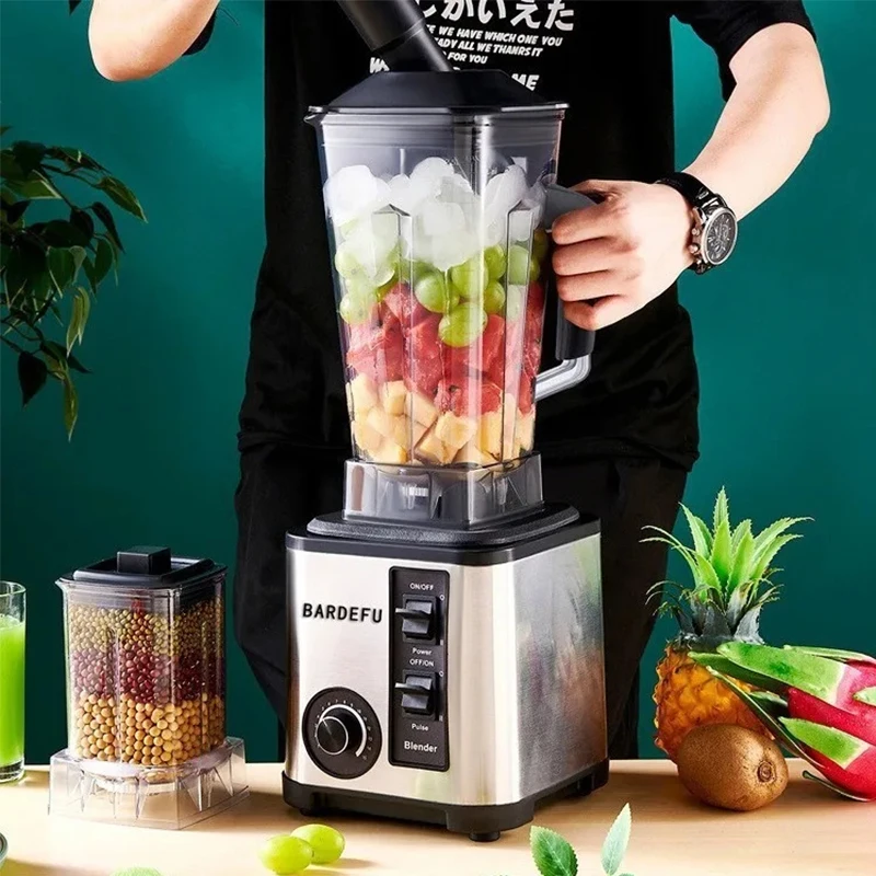 3 in 1 Professional Blender for Shakes Smoothies Stainless Steel High Speed Kitchen Ice Blender Frozen Drinks Maker