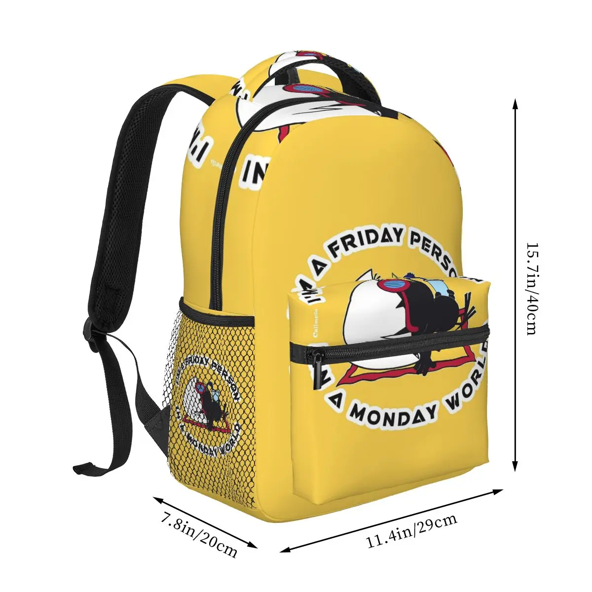 Calimero Friday Person In A Monday World Backpack Hot Sale Daypack Boys Girls BookBag School Bag Shoulder Bags for Men Women