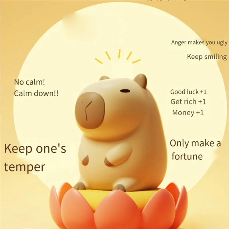 

AK25-Capybara Night Light, Cute Nursery Lamp, Silicone Animal Kids Baby Night Light Rechargeable Desk Table Decoration Lamp