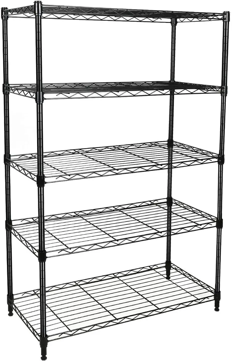 

Heavy Duty 5-Shelf Storage Unit, 1250lbs Capacity, Adjustable Shelves, Black Finish