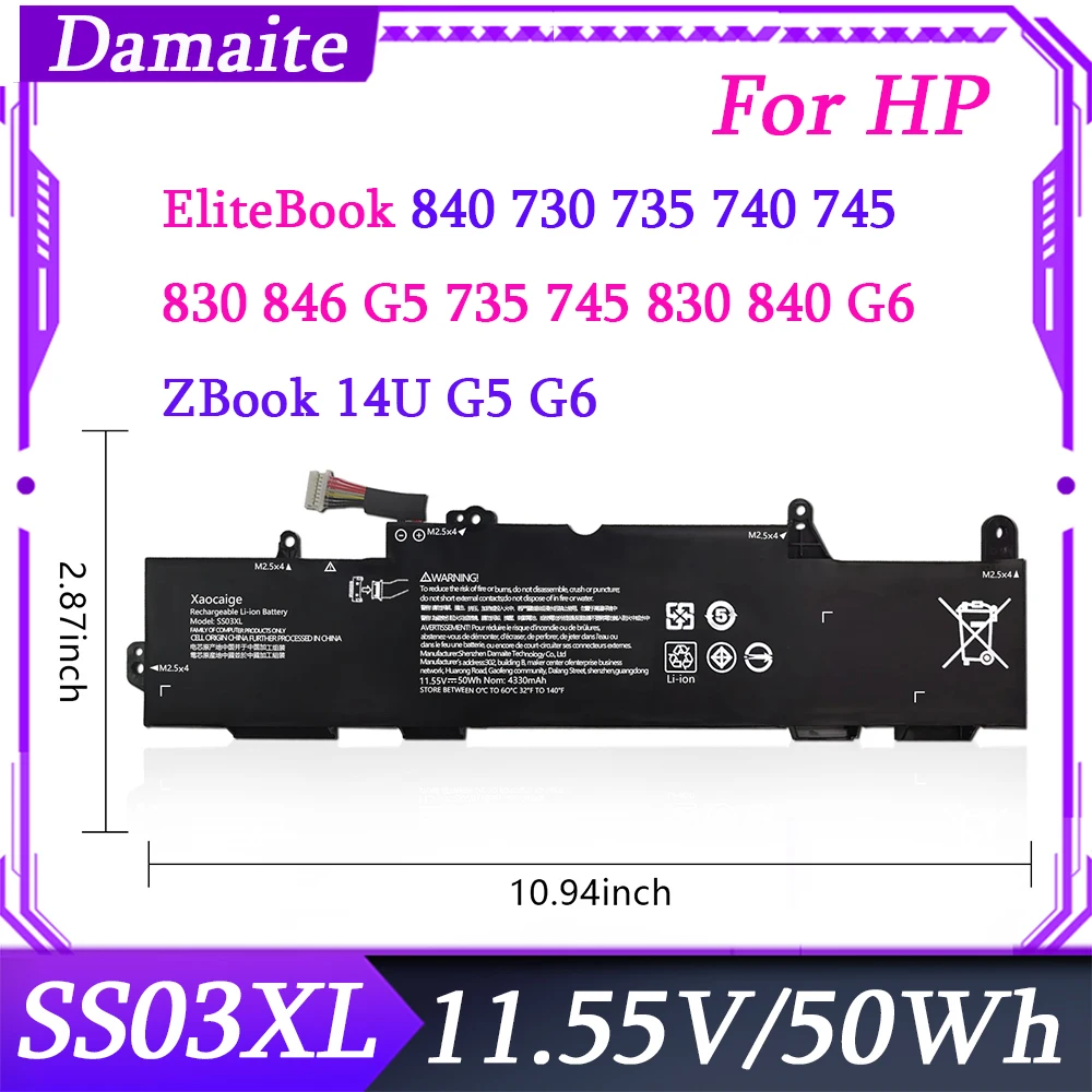 

SS03XL Аккумулятор для ноутбука 933321-855 для HP EliteBook 840 G5 G6 730 735 740 830 846 G5 ZBook 14U G5 G6 HSN-I13C-4 HSN-I13C HSN-I16C