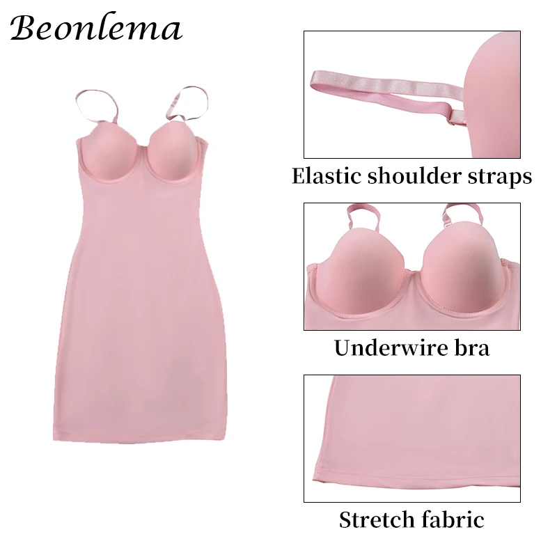 Shapewear Women Sexy Dress Control Slips Dress With Bra Push Up Slimming Sheath Underwear Body Shaper Waist Trainer Corset