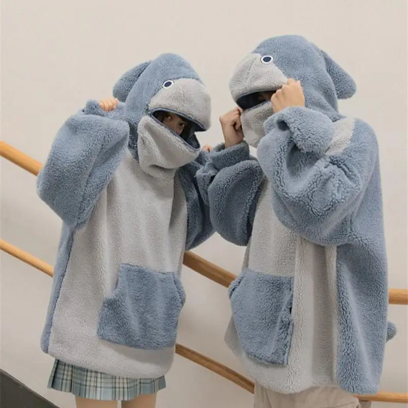 Shark Hoodie Shark Fleece Oversized Blanket Hooded Soft Long Sleeve Animal Shark Shape Hooded Pullover For Family Friends Men